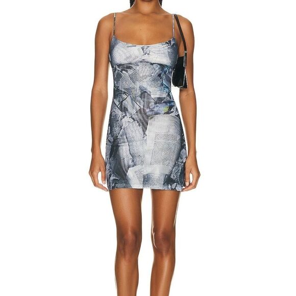 Miaou Anya Newsprint Mini Dress - Picture 1 of 9